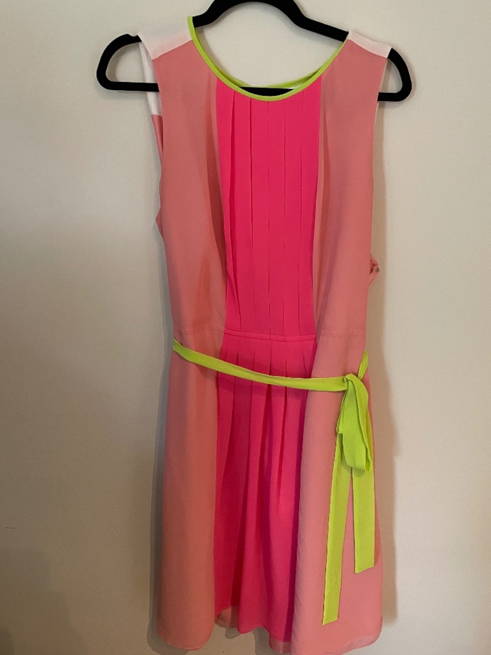 Pink dual tone dress with neon accent